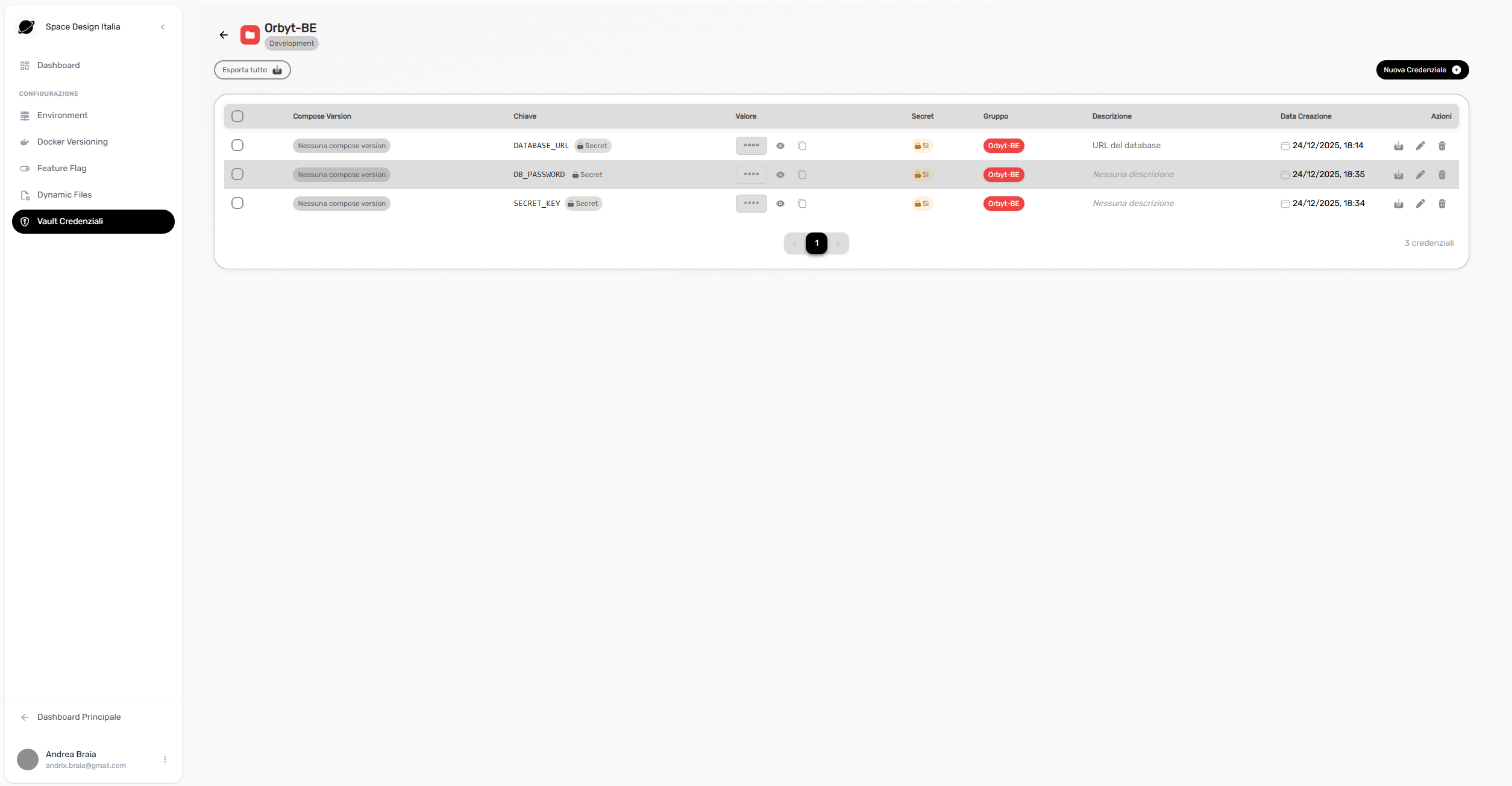 Vault Orbyt - Gestione sicura di secrets e configurazioni criptate con AES-256